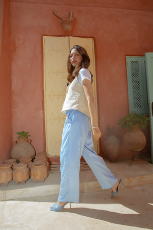 Smooth pants in baby blue