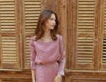 Shimmery top in pink