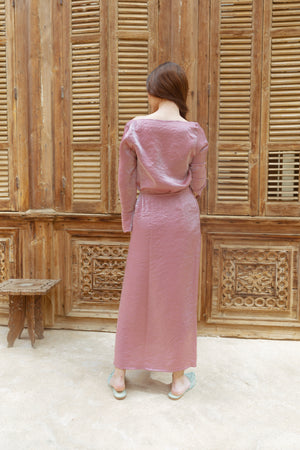 Shimmery maxi skirt in pink