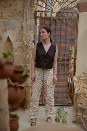 Gabardine vest in black