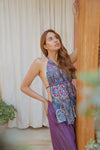 Fiesta cover up top in purple