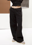Low waist cotton pants in black