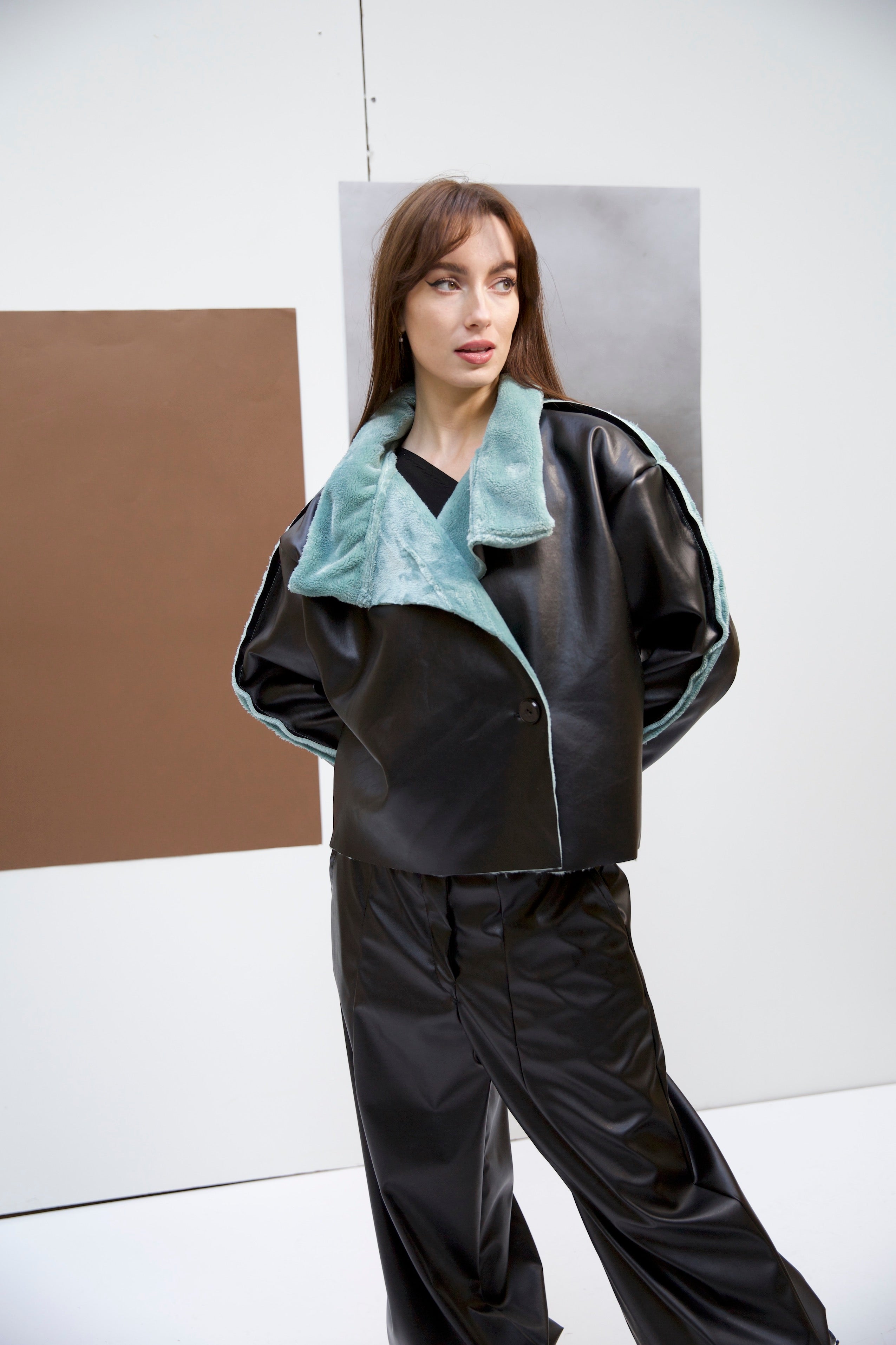Double faced jacket in mint