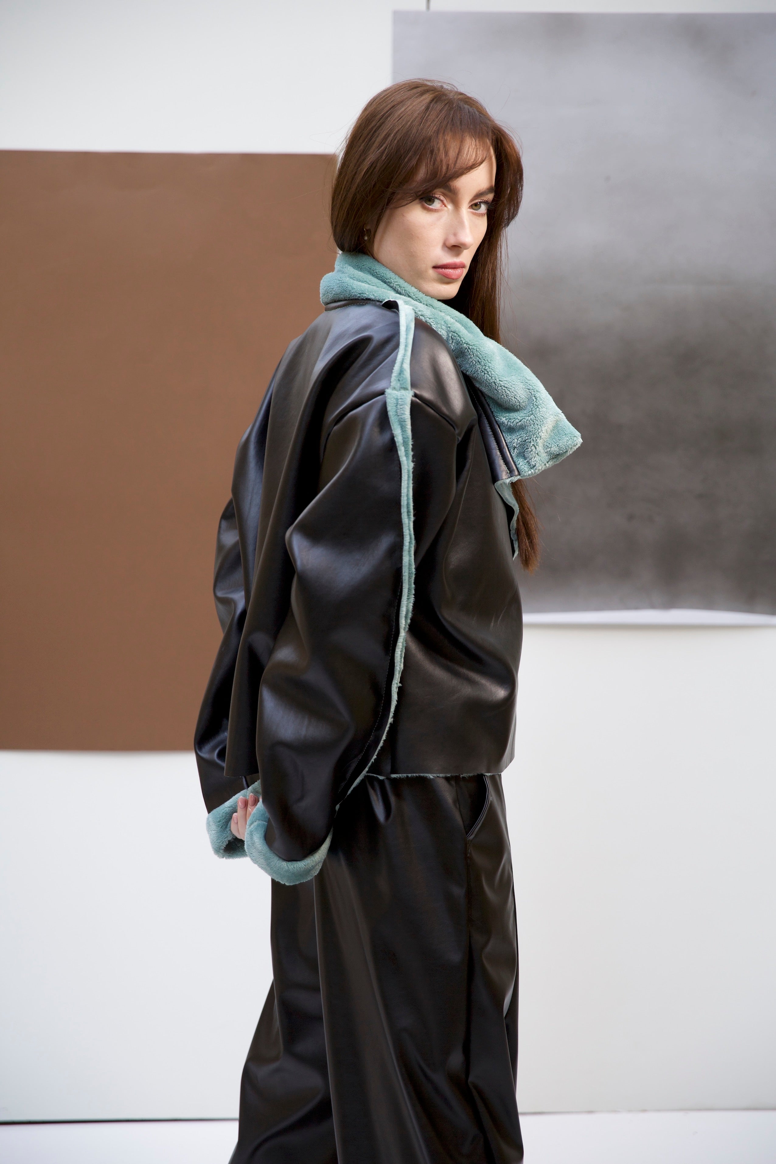 Double faced jacket in mint