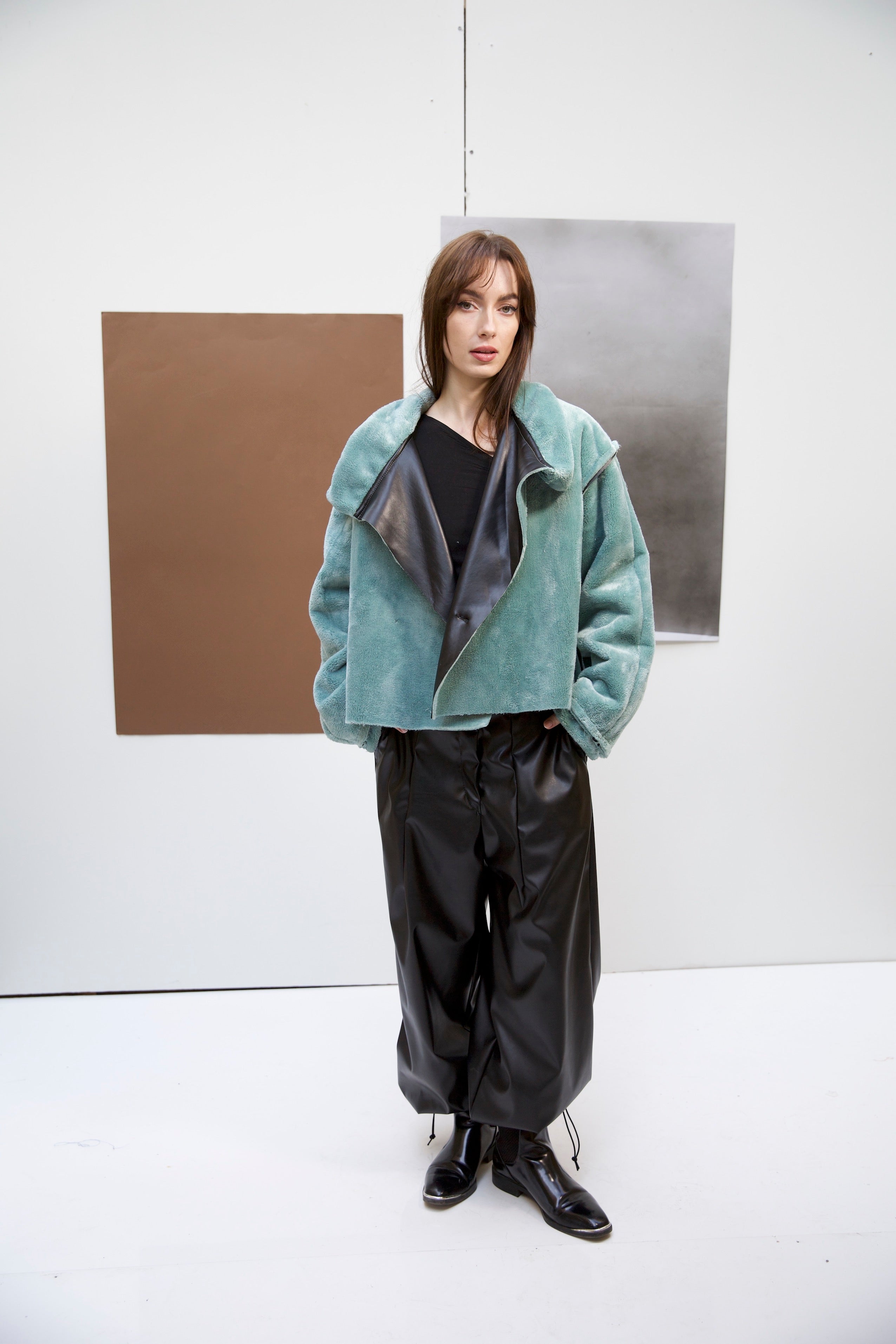 Double faced jacket in mint