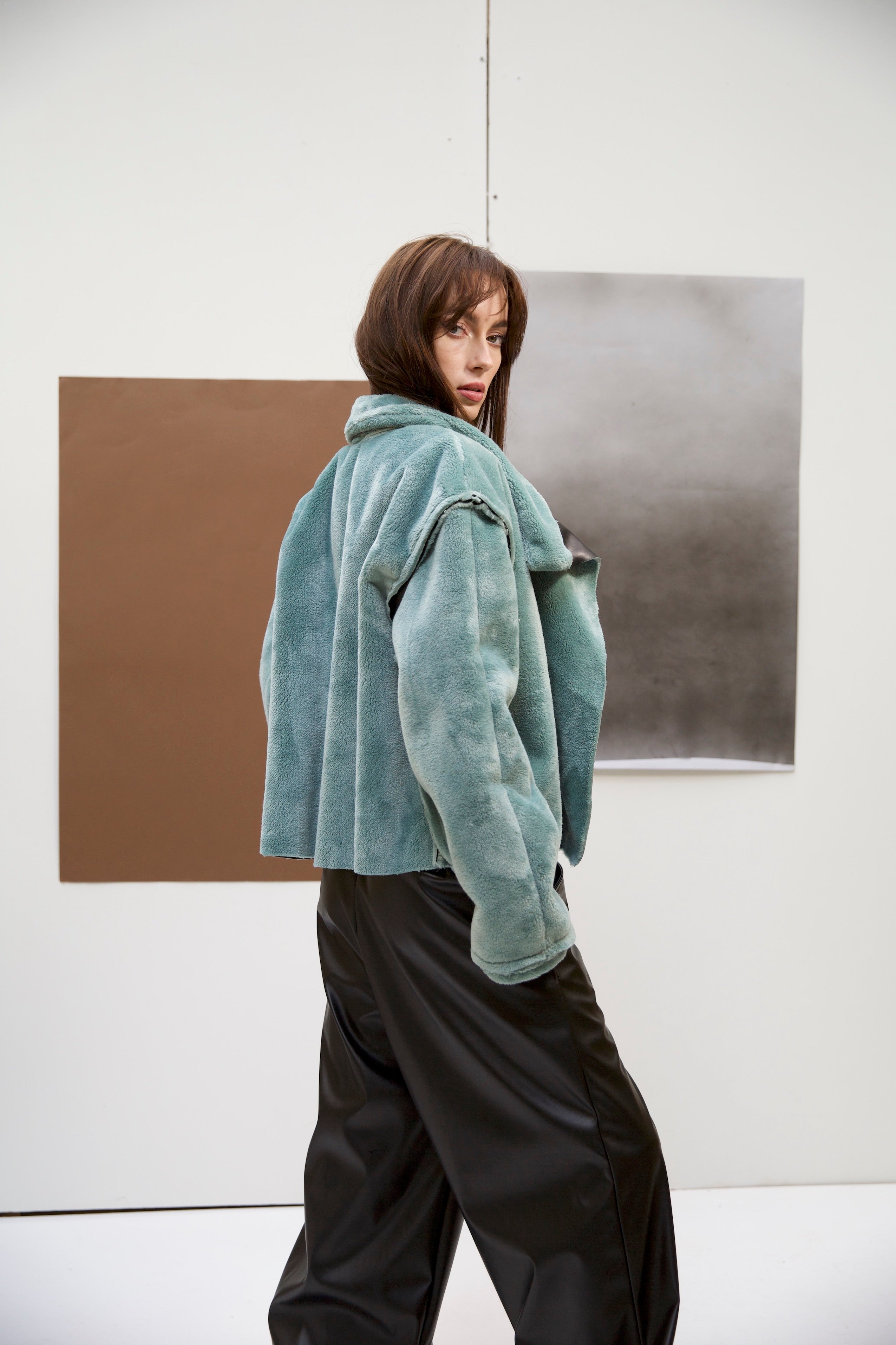 Double faced jacket in mint