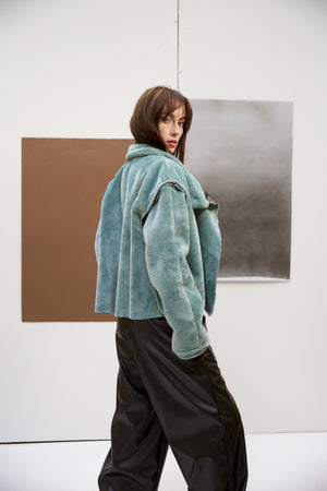 Double faced jacket in mint