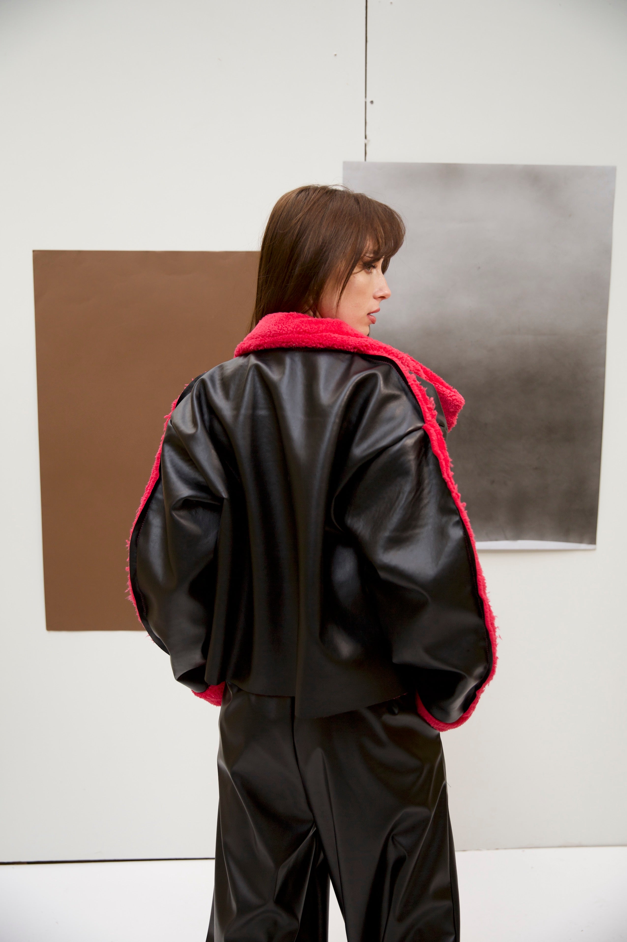 Double faced jacket in fuchsia