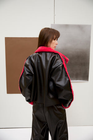 Double faced jacket in fuchsia