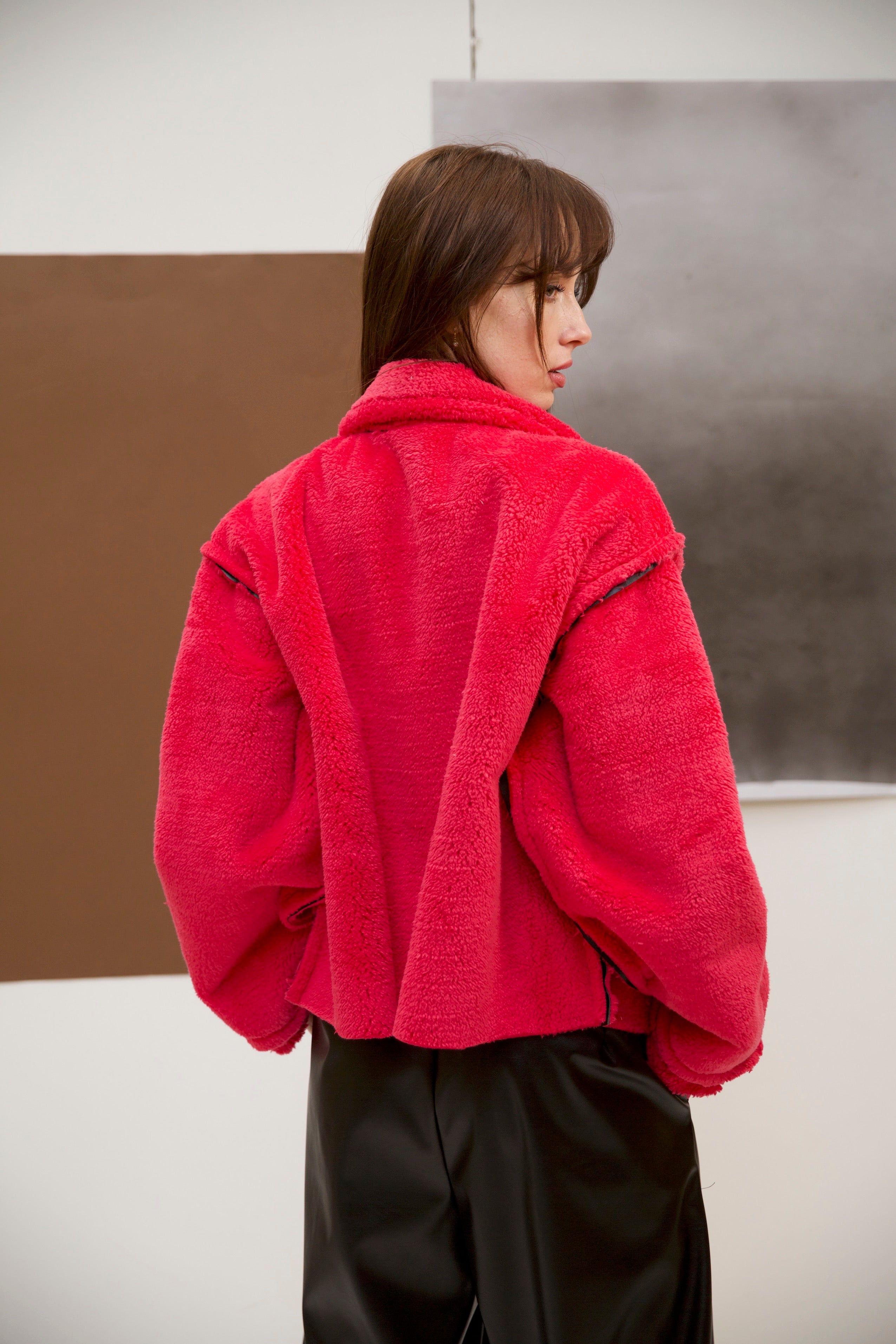 Double faced jacket in fuchsia