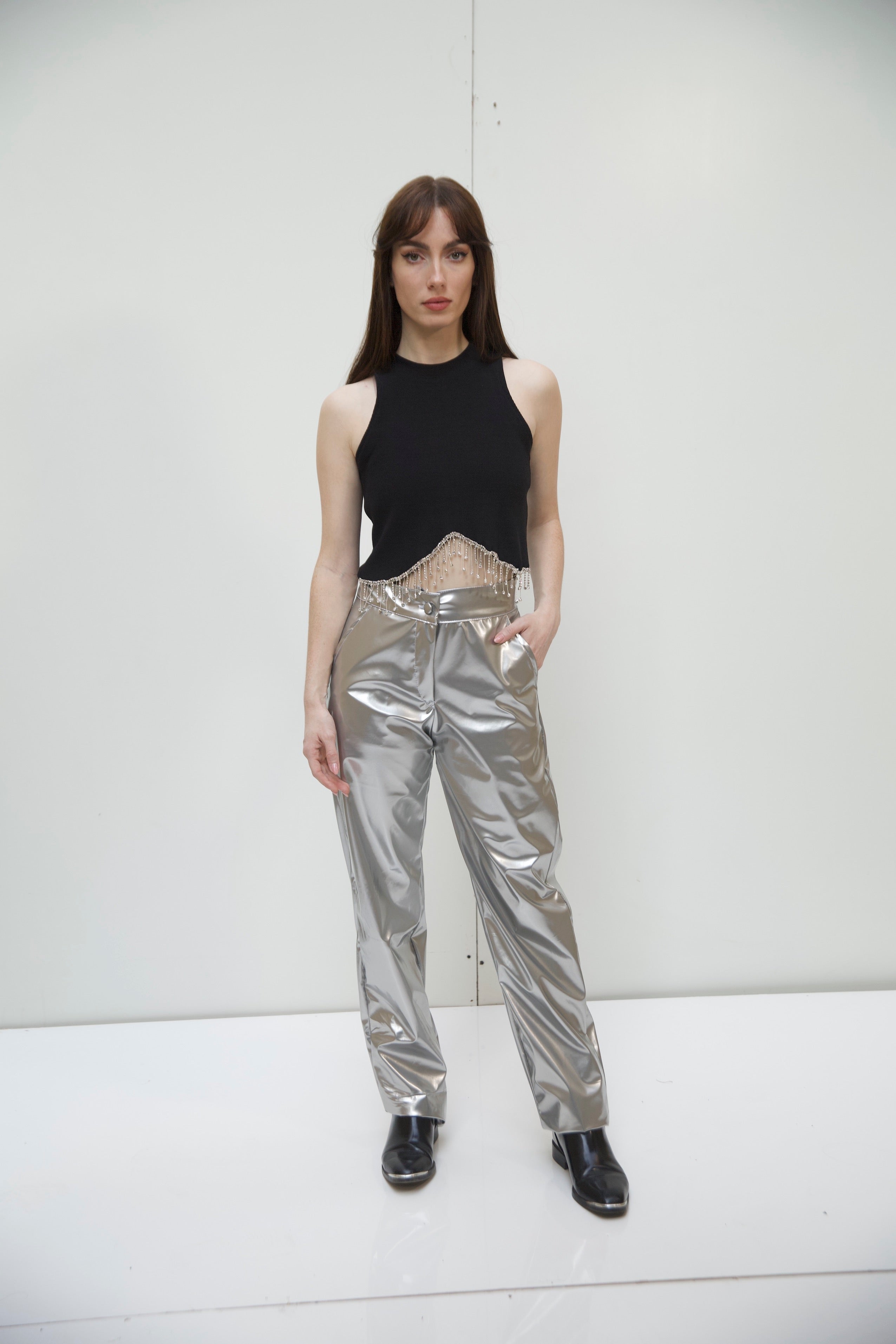 Disco pants in silver