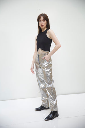 Disco pants in silver