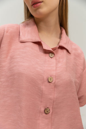Pleated shirt in pink