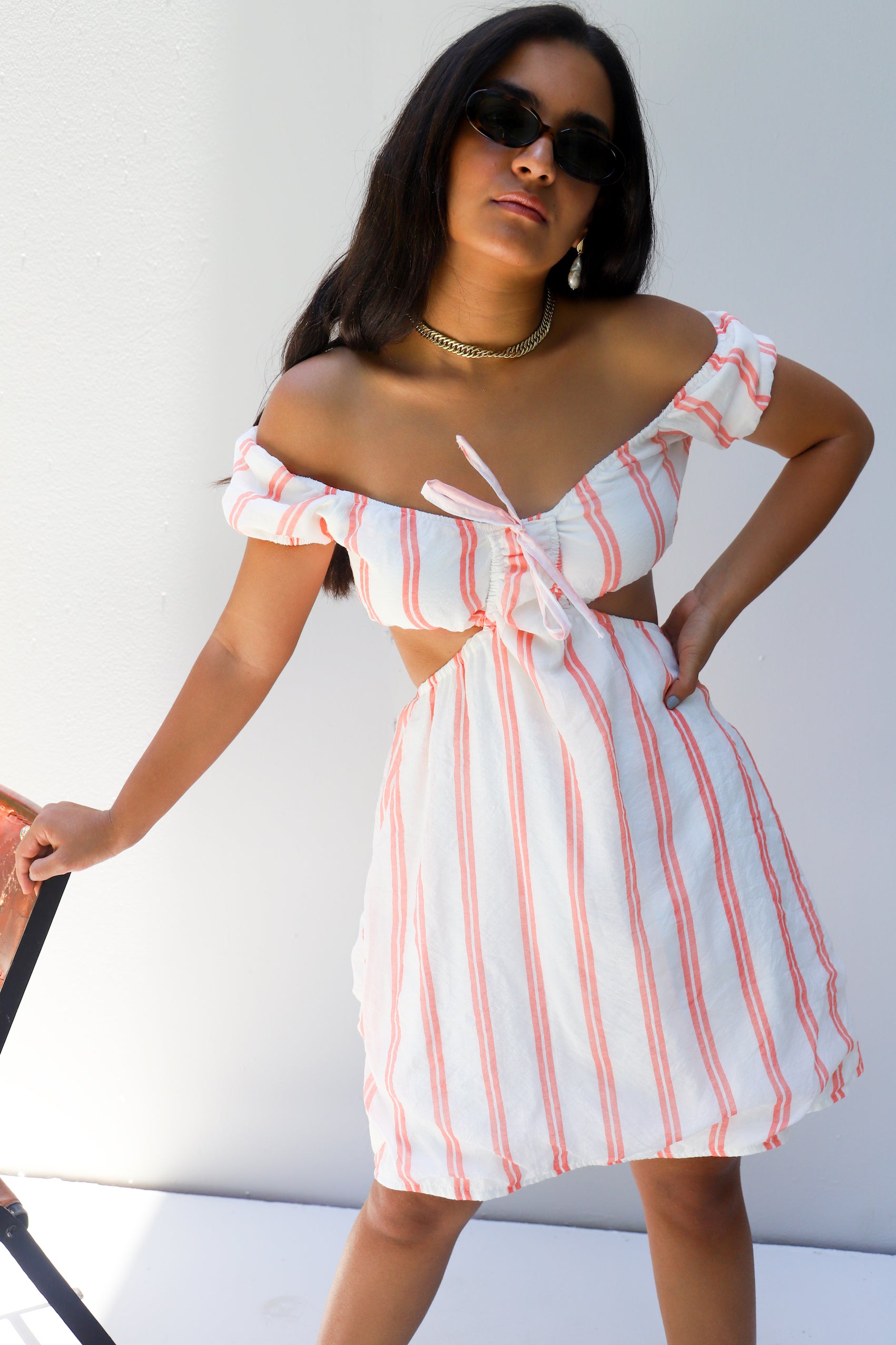 Elite dress in stripes