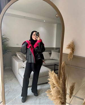 Double faced jacket in fuchsia