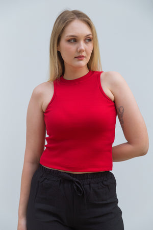 One sided top in red