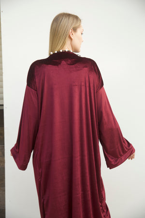 Pearl kimono in burgundy