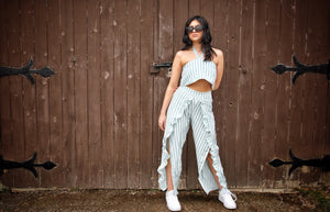 Ruffle beach pants