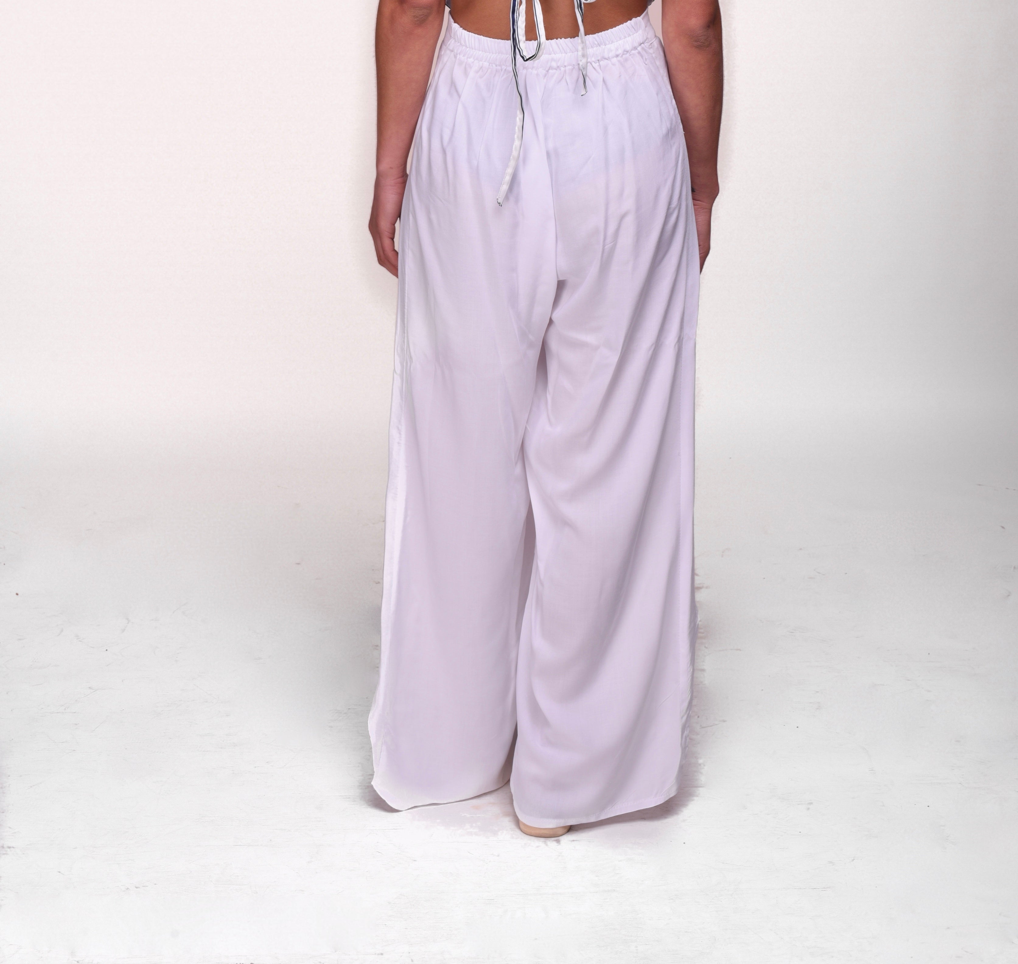 Sunny side up beach pants in white